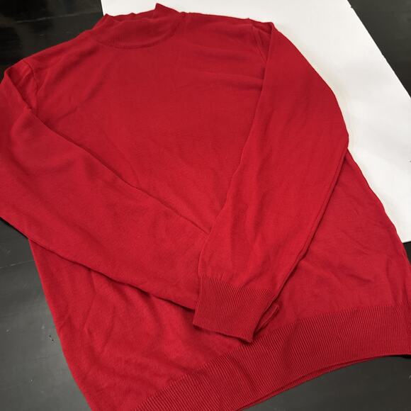 Tailored Recreation Premium Sweater Mens XL Red Wool Blend Mock Neck Fitted EUC - Picture 6 of 6